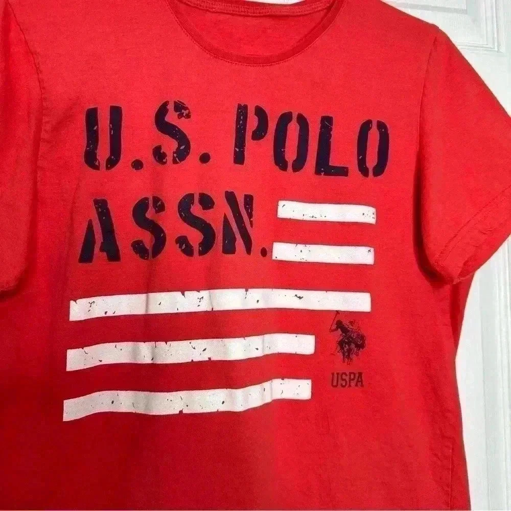 U.S. Polo Assn T-Shirt  Orange/Black/White Size XL - Picture 4 of 16